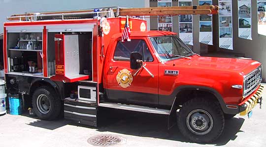 Feuerwehrauto als mobile Bar